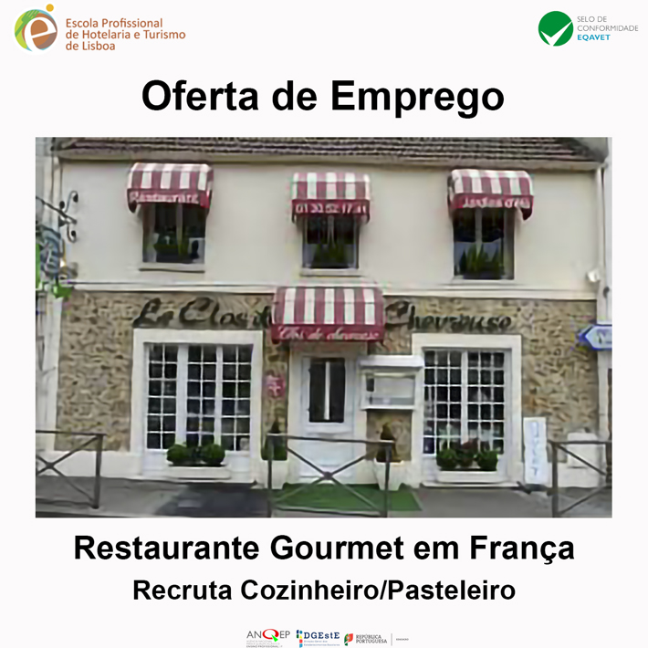 Restaurante gourmet em França encontra-se a recrutar